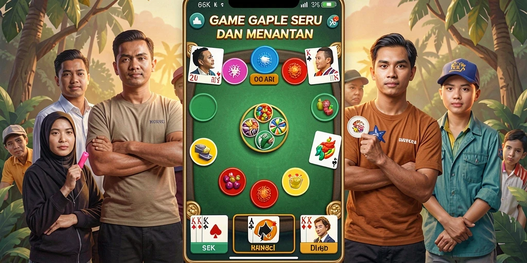 Tampilan gameplay Gaple yang seru di 66K.