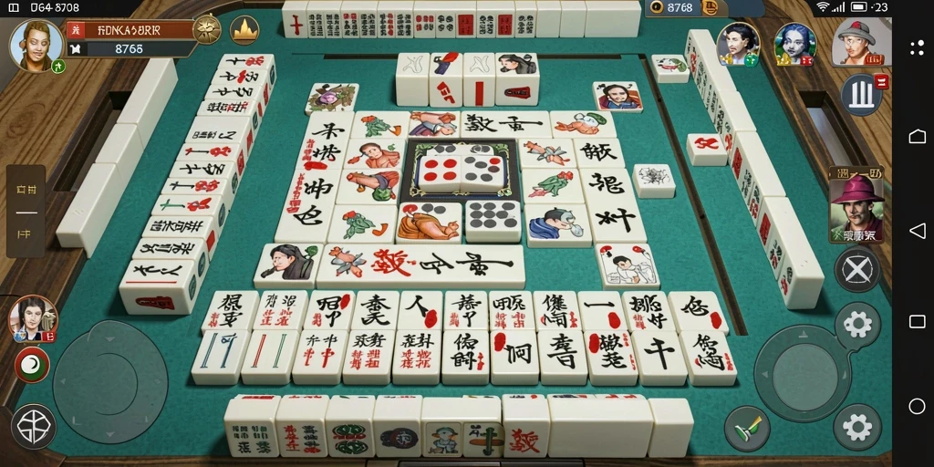 Tampilan gameplay 8768 yang menampilkan serunya bermain Mahjong.