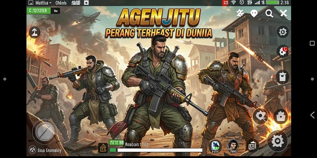 Gameplay AGENJITU dengan pertempuran seru di arena Battle Royale.