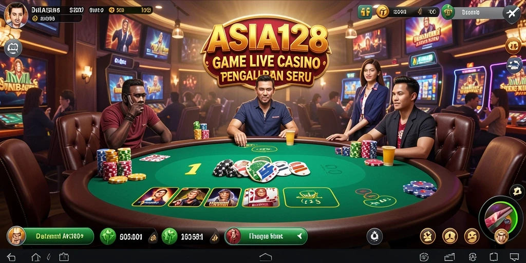 Tampilan gameplay Live Casino yang mendebarkan dan interaktif di ASIA128.