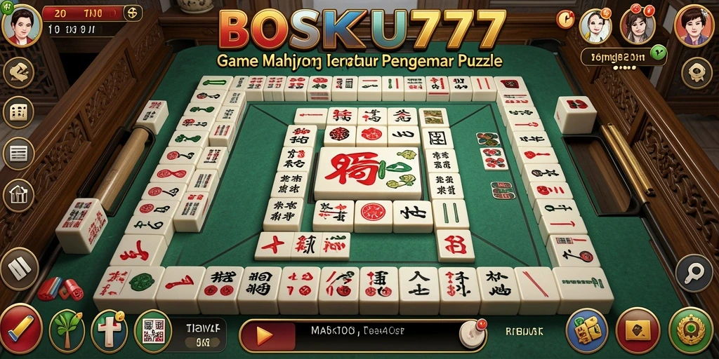 Tampilan menarik dari gameplay <strong>BOSKU777</strong> dengan berbagai ubin Mahjong.