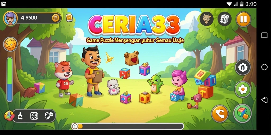 Screenshot gameplay CERIA33 yang menunjukkan tantangan puzzle yang mengasyikkan.