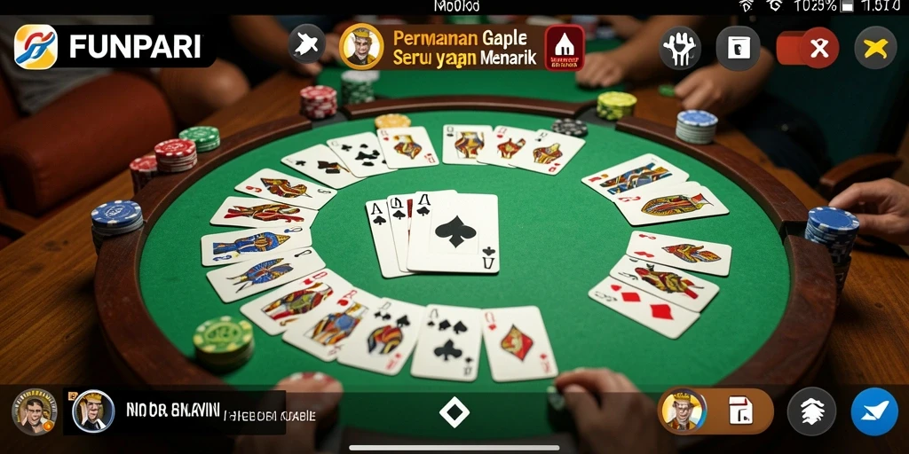 Tangkapan layar gameplay seru dalam permainan Gaple FUNPARI.