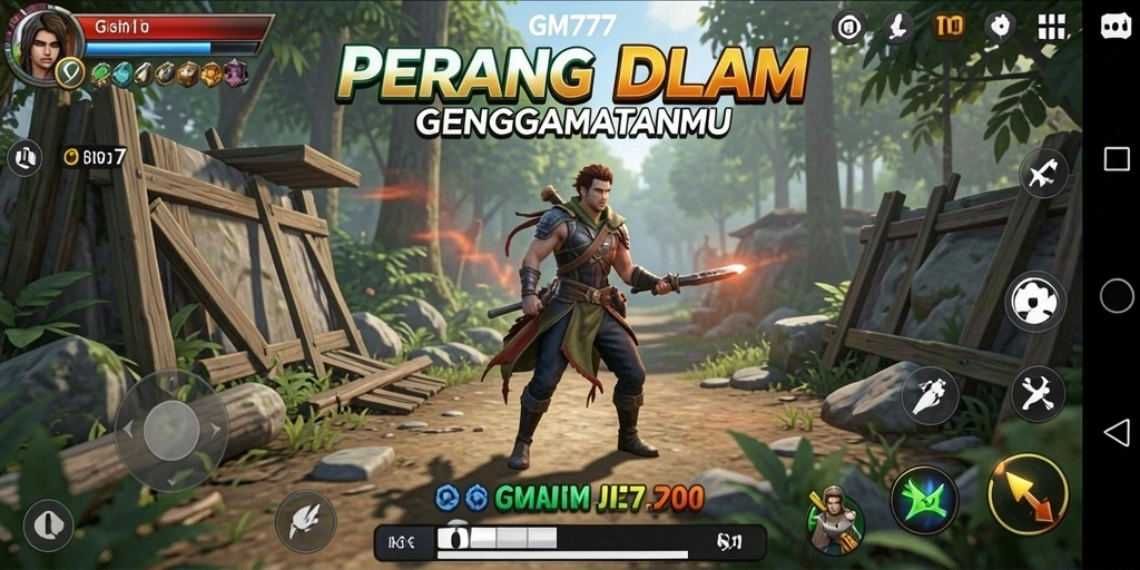 Tampilan gameplay menegangkan dalam GM777, aksi tak terduga di setiap sudut.