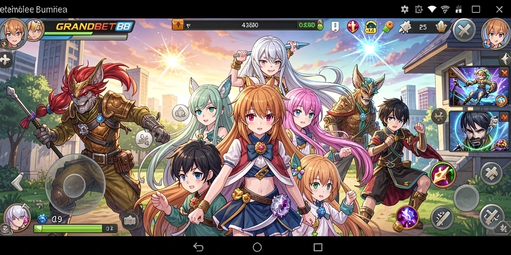 Tampilan gameplay Anime yang memukau dan penuh warna.