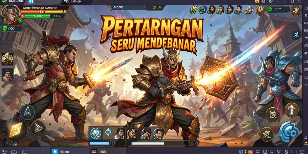 Gameplay epik IDNSCORE dengan pertarungan yang mendebarkan.