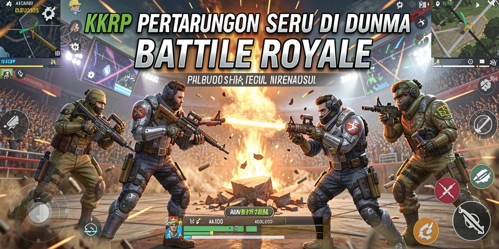 Tampilan gameplay seru dan strategi dalam battle royale.