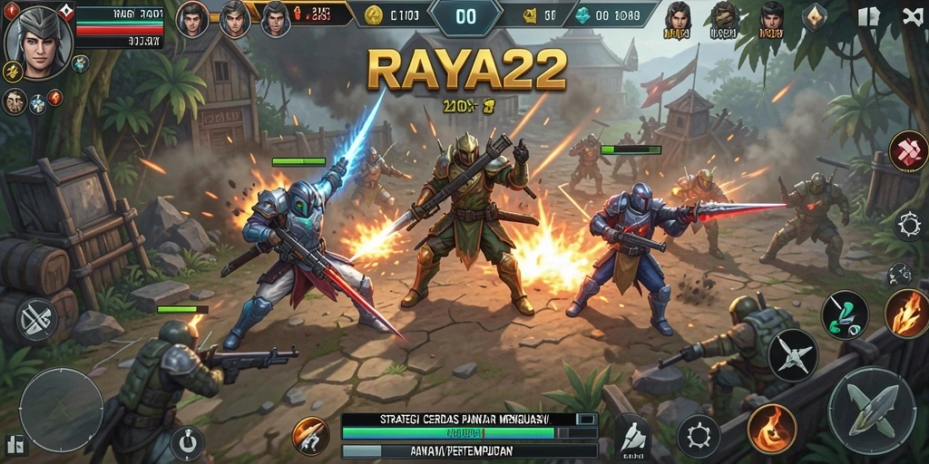 Gameplay seru dalam RAYA22 yang menguji strategi Anda.