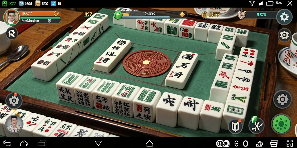 Tangkapan layar gameplay menarik dari RK77, permainan Mahjong yang penuh strategi.