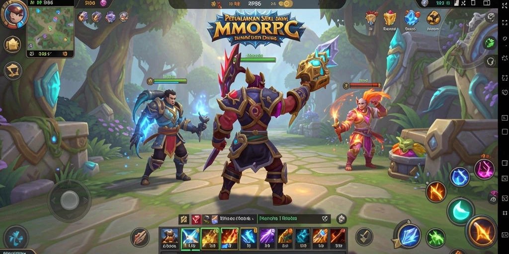Gameplay RP886 yang penuh aksi dan petualangan di dunia MMORPG.