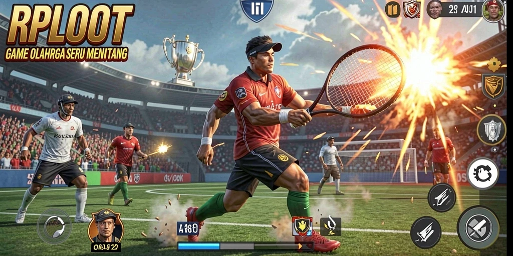Screenshot RPLOOT menampilkan aksi mendebarkan dalam permainan olahraga.