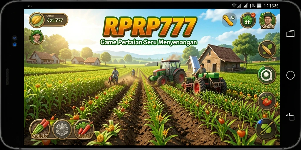 Tampilan gameplay seru dari game Farming RPRP777 dengan grafik yang menarik.
