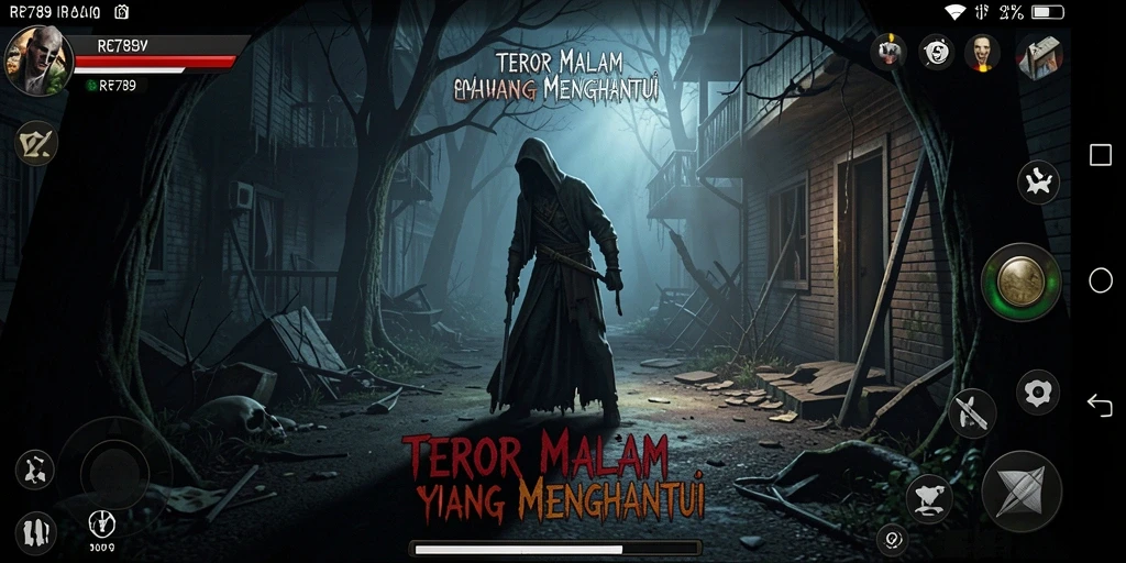 Screenshot gameplay menampilkan suasana Horror yang mencekam dan menakutkan.