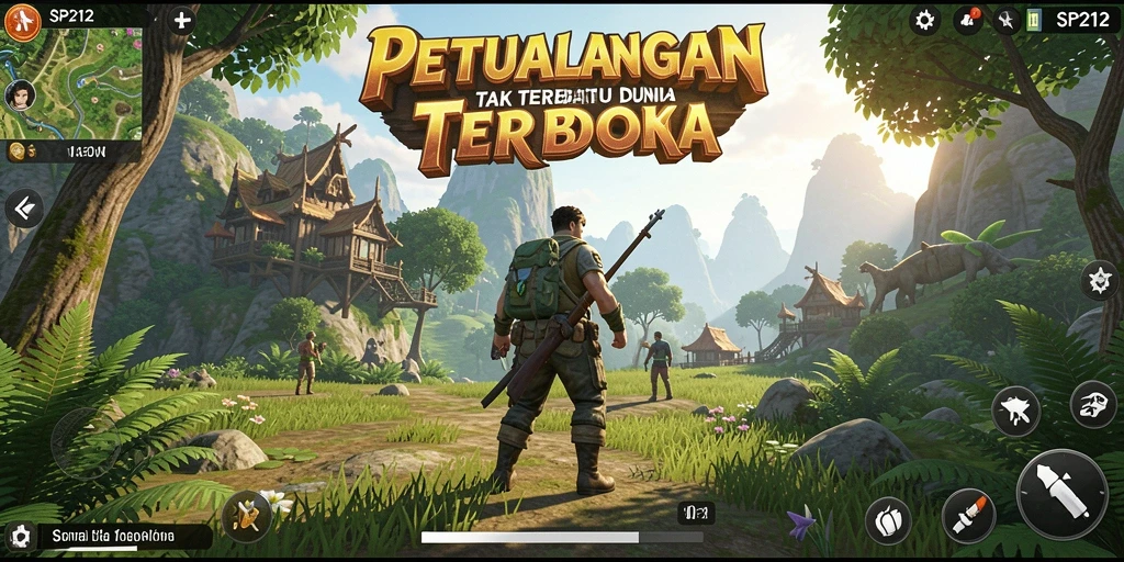Tampilan menarik dari gameplay SP212 di dunia terbuka.