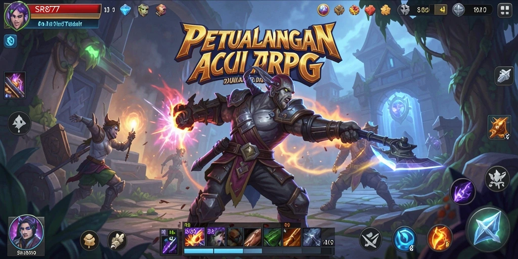 Tampilan gameplay ARPG yang menegangkan dan penuh aksi di SR877.
