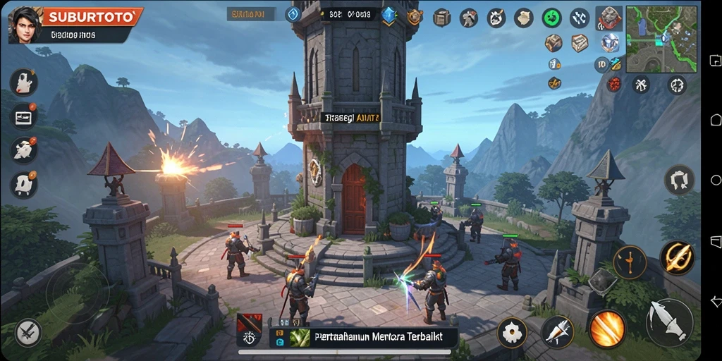 Tampilan gameplay SUBURTOTO yang menegangkan dalam genre Tower Defense.