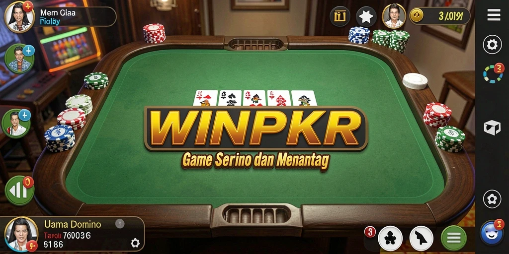 Screenshot gameplay WINPKR yang menampilkan serunya permainan Domino.